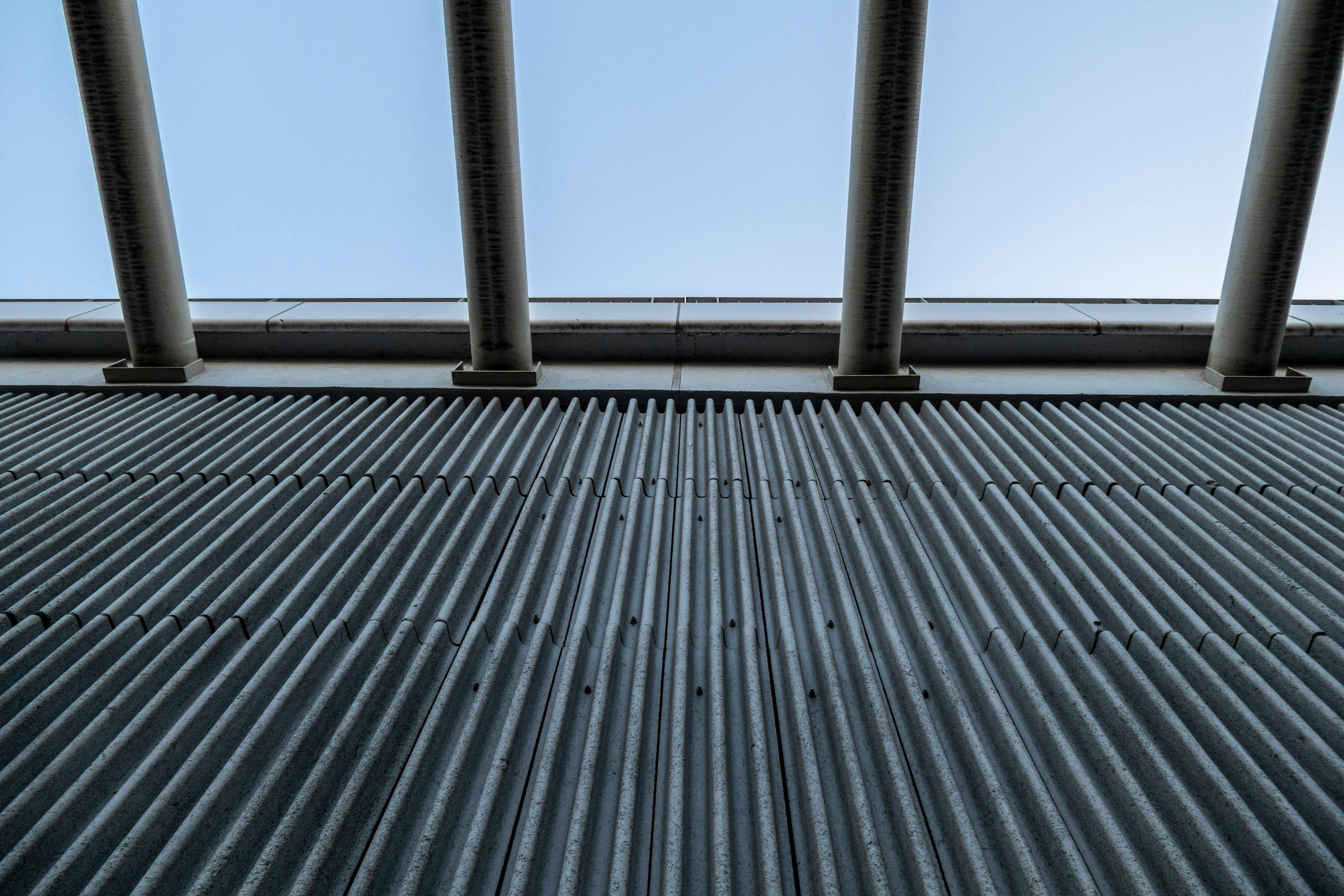 black and white striped roof